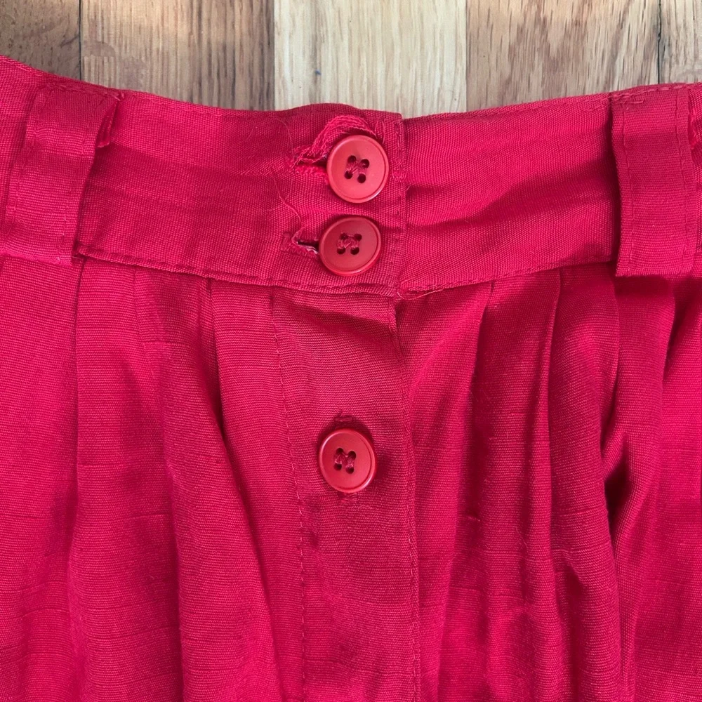 Vintage Red Stretchy Waist Skirt w/ Belt Loops and Pockets By Briggs Petite - Picture 3 of 6